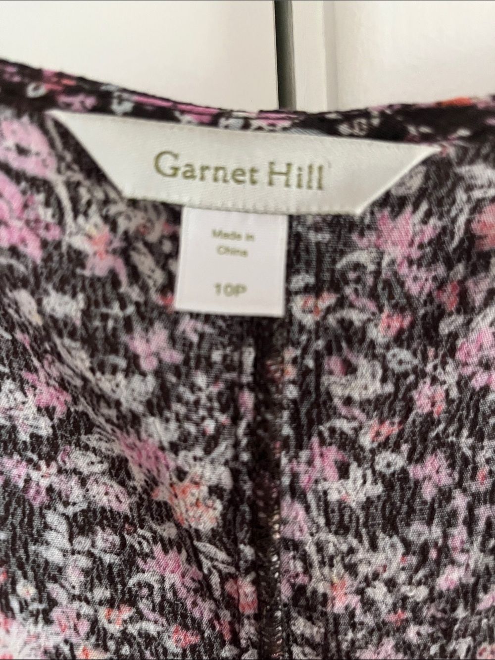 Garnet Hill Boho Floral Dress Brown Pink Rust Print 3/4 Sleeve Flowy Size 10 EUC - Picture 2 of 10